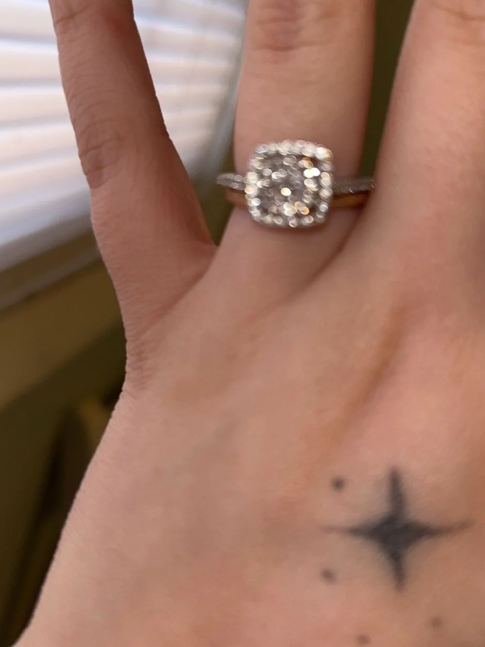Diamond Double Halo Engagement Ring 1ct Princess Cut Size 5